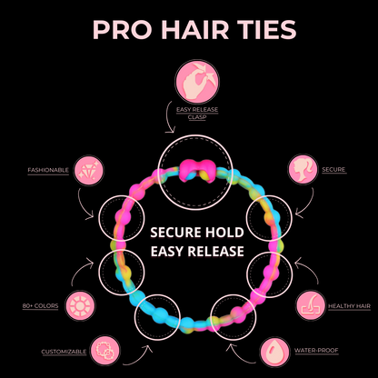Clear Hair Ties (4-Pack) | Discreet Design, Secure Hold, Gentle on Hair