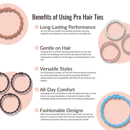 Crystal Ice Pack Hair Ties (8 Pack) - Effortless Elegance for Every Hairstyle