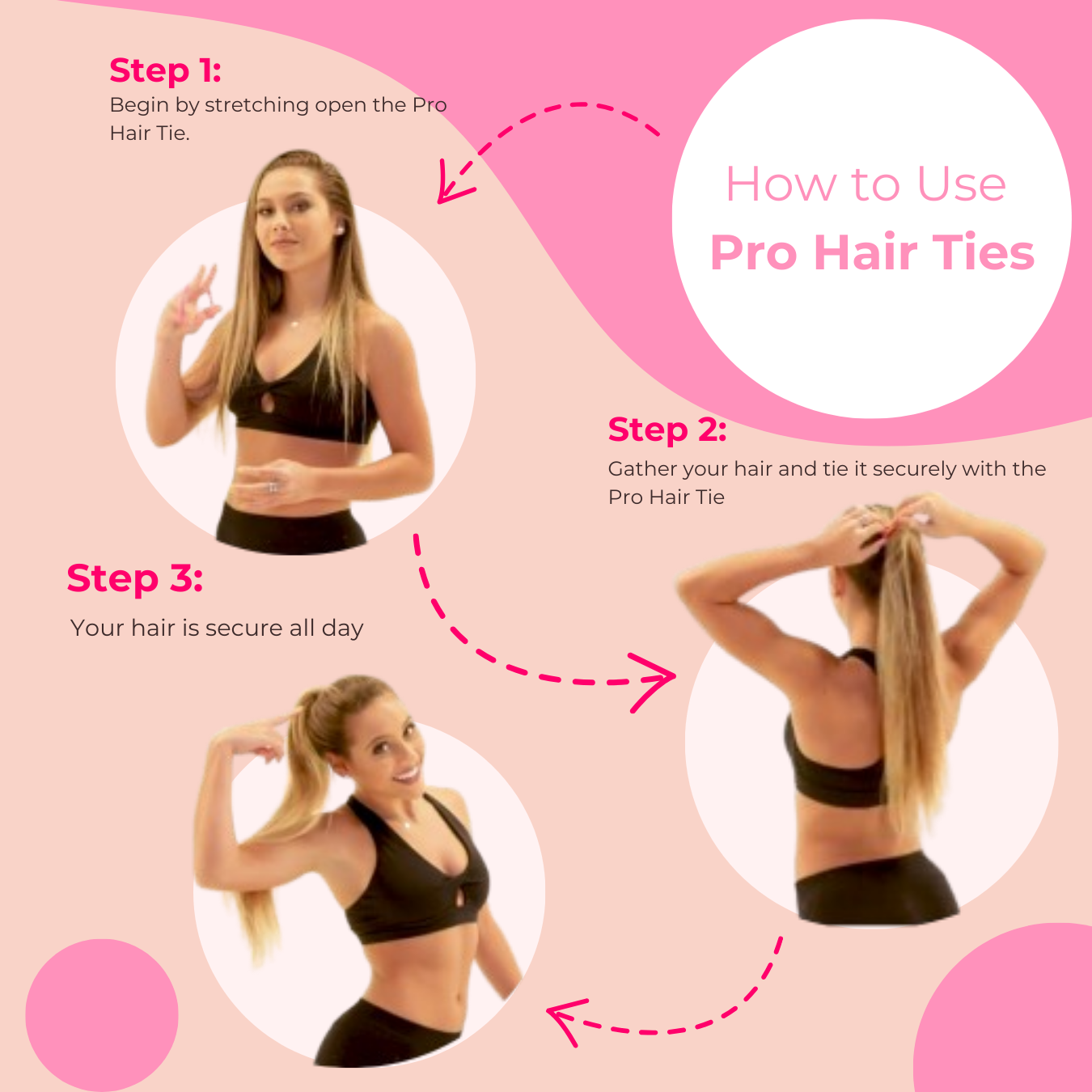Tye Dye PRO Hair Ties: Easy Release Adjustable for Every Hair Type PACK OF 8