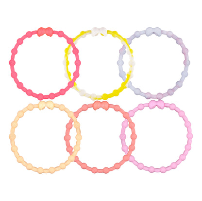 Peaches & Cream Hair Ties (6-Pack): Sweet Summer Style for Every Look
