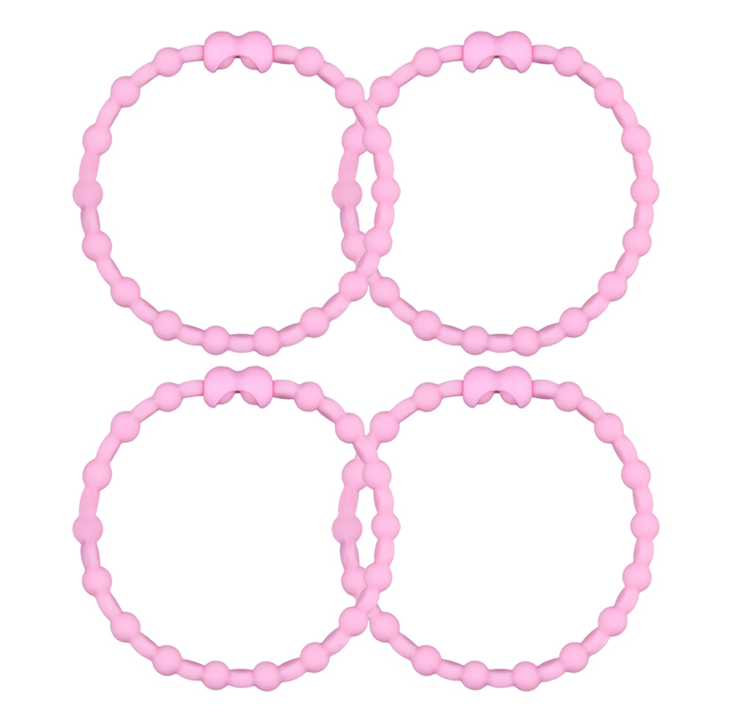 Pastel Pink PRO Hair Ties: Easy Release Adjustable for Every Hair Type PACK OF 4