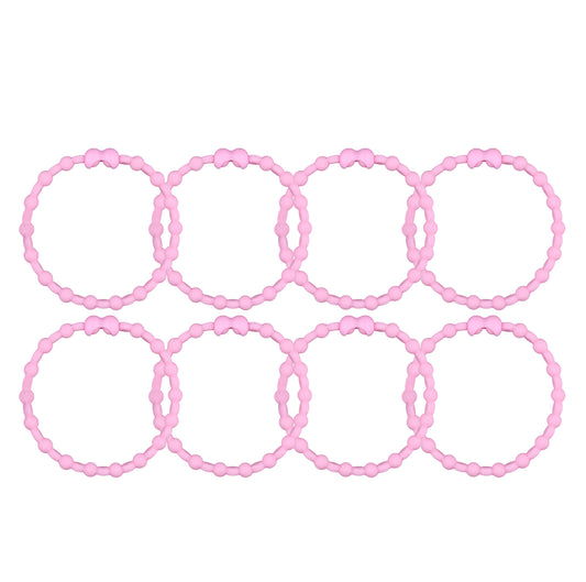 Pastel Pink Hair Ties (8 Pack): A Sweet Touch for Every Look