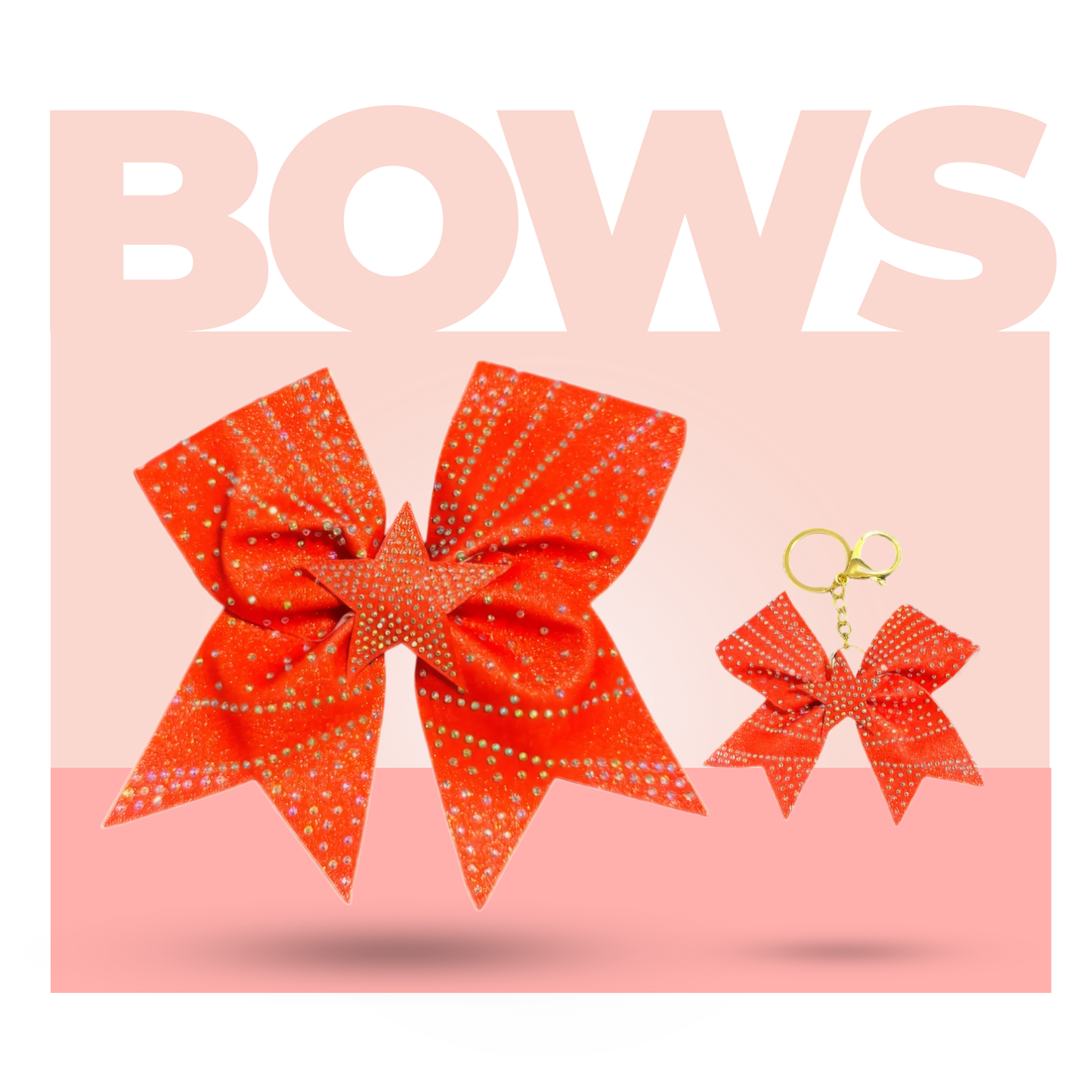 Red Star Cheer Bow Hair Accessoire avec des strass scintillants