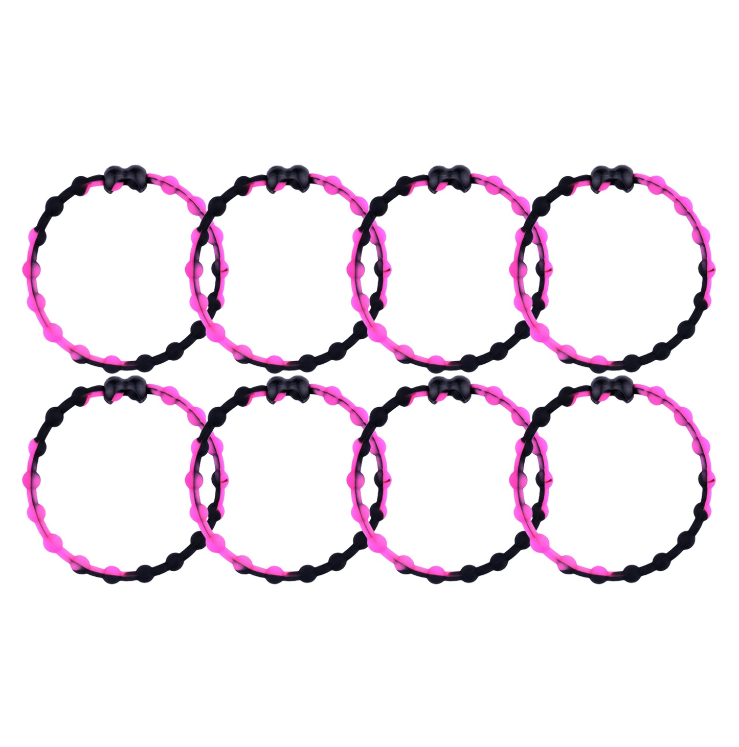 Black & Pink Punch Hair Ties (8 paquete): contraste juguetón para cada estilo