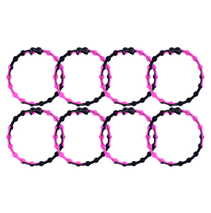 Black & Pink Punch Hair Ties (8 paquete): contraste juguetón para cada estilo