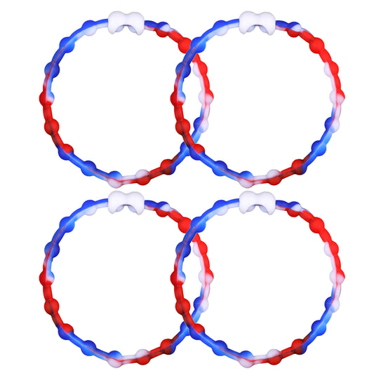 Red, White & Blue Hair Ties (4-Pack) - Show Your Patriotic Style