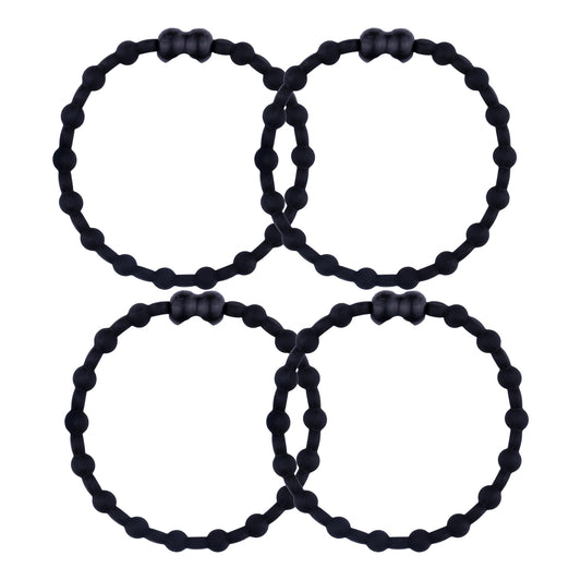 Black Hair Ties (4 Pack) | Simple, Stylish, Secure Hold