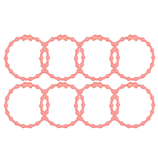 Peach Hair Ties (8 Pack): A Touch of Juicy Charm for Every Look