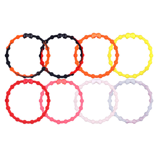 Sunset Glow Pack Hair Ties (8 Pack): Dazzle with Fiery Colors