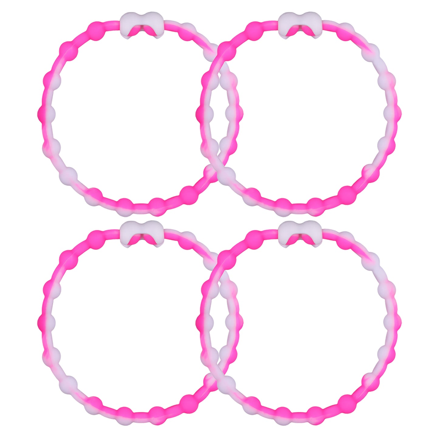 Blancs et roses Pro Hair Ties (4-pack): une combinaison chic et ludique pour chaque style