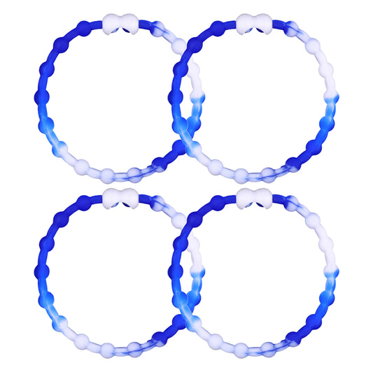 White Blue Pro Hair Ties (4-pack): En touch av nautisk chic för din vardagliga stil