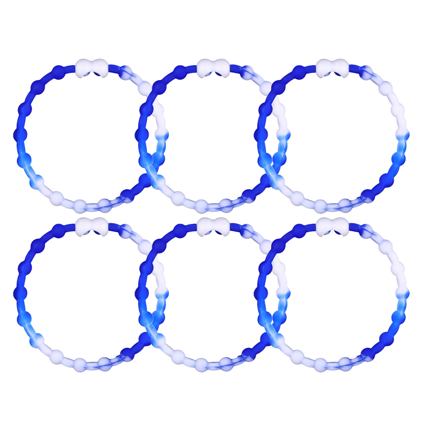 White & Blue Hair Ties (6-Pack) - A Refreshing Breeze for Every Hairstyle