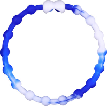 White & Blue PRO Hair Ties: Easy Release Adjustable for Every Hair Type PACK OF 8