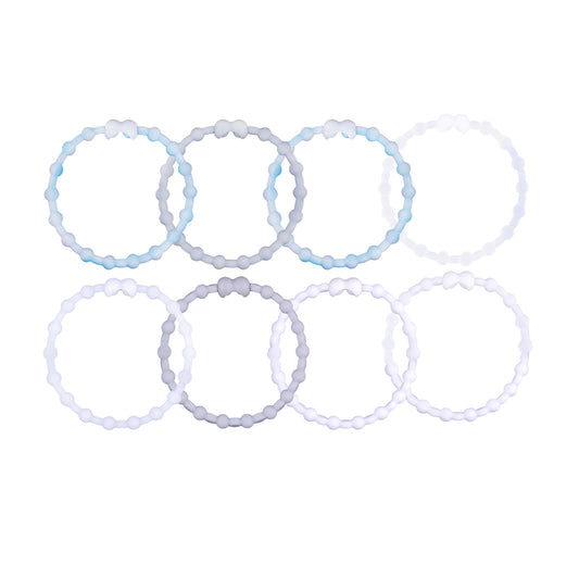 Frostbite Symphony Pack Hair Ties (8 Pack): Conduct Effortless Style with Icy Elegance