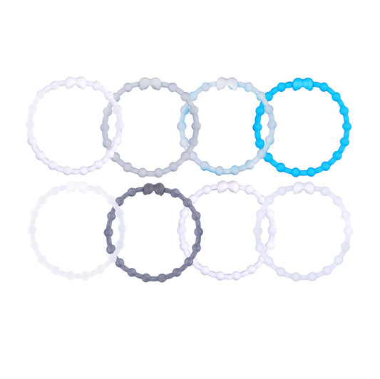 Arctic Whisper Pack Hair Ties (8 Pack): Whisper of Winter in Every Strand