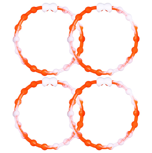 White &amp; Orange PRO Hair Ties (4-Pack): A Burst of Sunshine for Your Hair