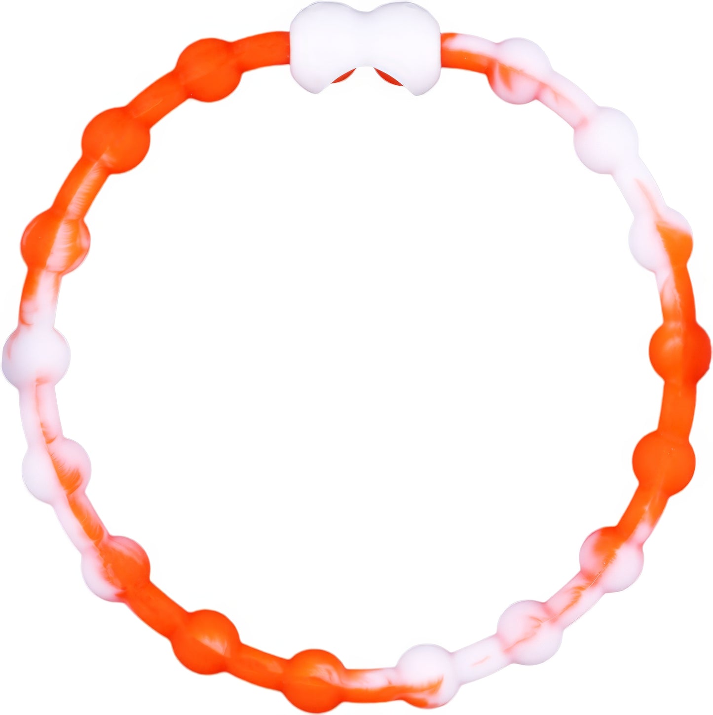 White & Orange Hair Ties (6-Pack) - A Burst of Energy for Every Look