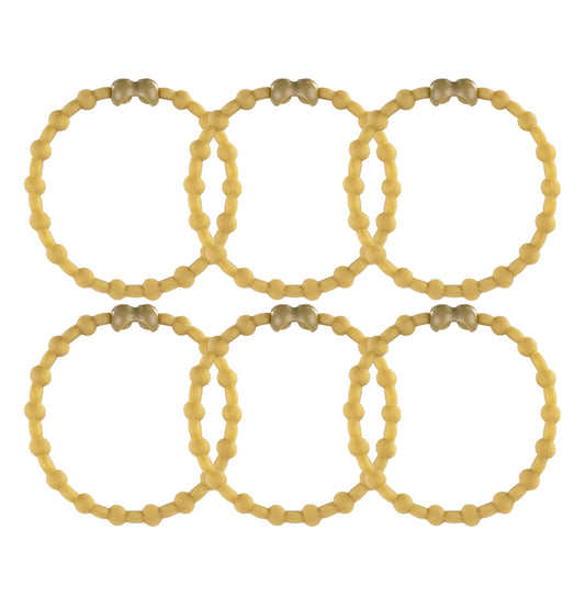 Gold Hair Ties (6-Pack): Classic Elegance with a Touch of Shine