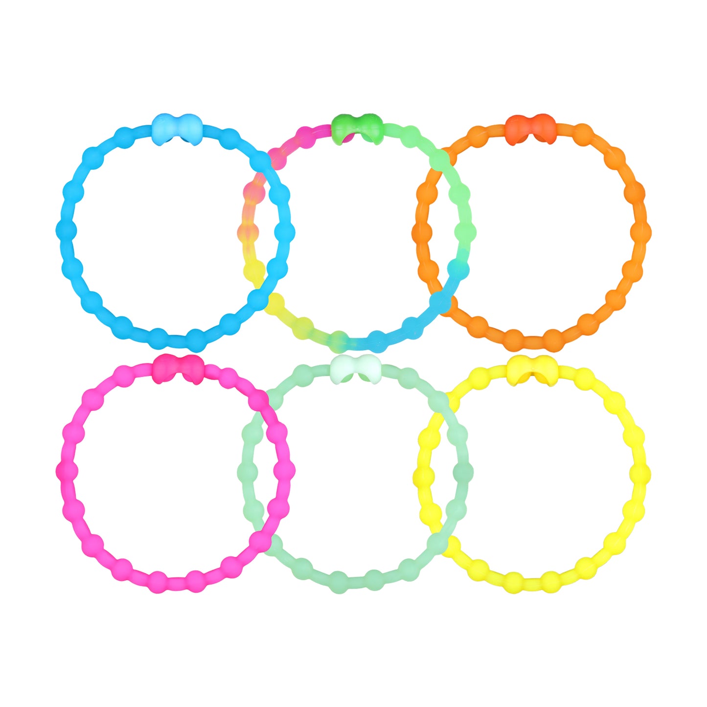Neon Nightlife Pack Hair Ties (6-Pack): Illuminate Your Style with Dazzling Brilliance