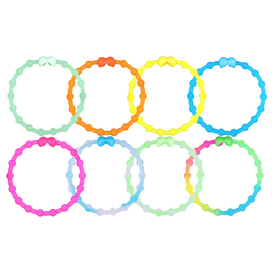 Spectral Fusion Hair Ties (8 Pack): Dazzle with a Rainbow of Colors!