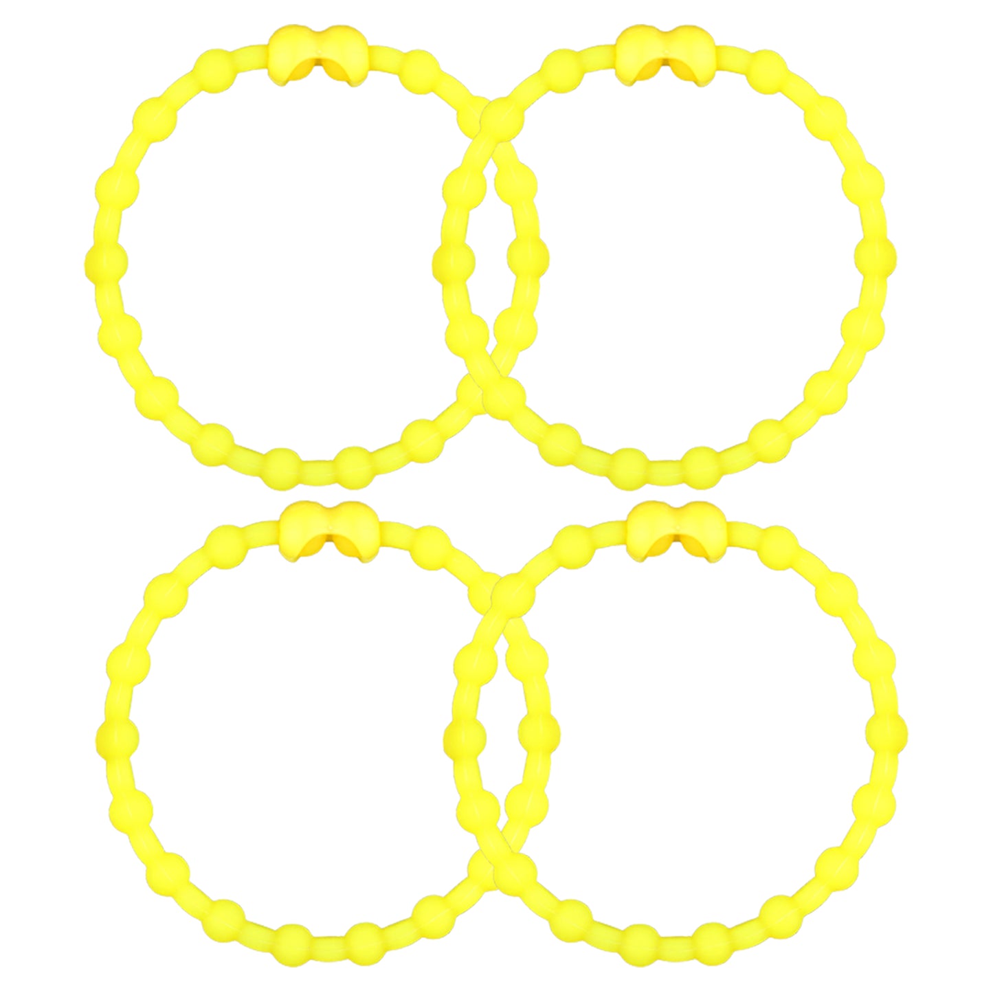 Neon Yellow Hair Ties (4-Pack): Lägg till en pop av solsken till din stil