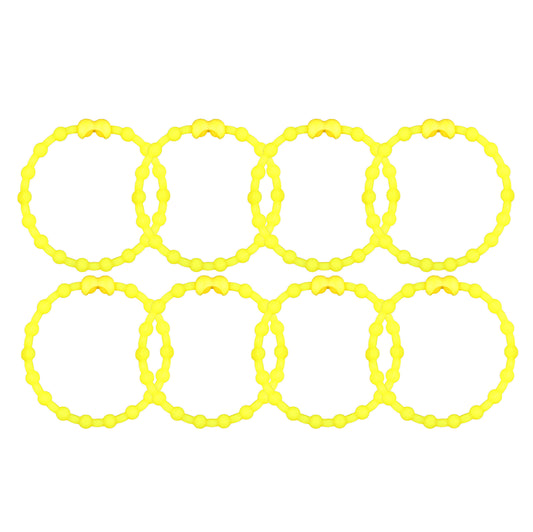 Neon Yellow Hair Ties (8 Pack): Electrify Your Look with a Burst of Sunshine!