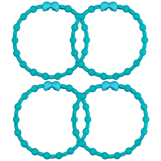 Teal Hair Ties (4-Pack): Bold Statement, Effortless Style