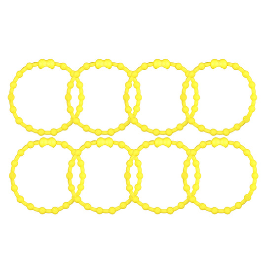 Yellow PRO Hair Ties: Easy Release Adjustable for Every Hair Type PACK OF 8