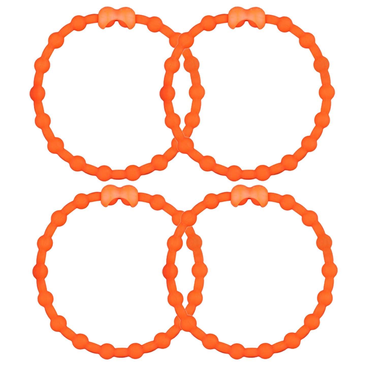 Orange Hair Ties (4-Pack): Infuse Your Style with a Burst of Sunshine