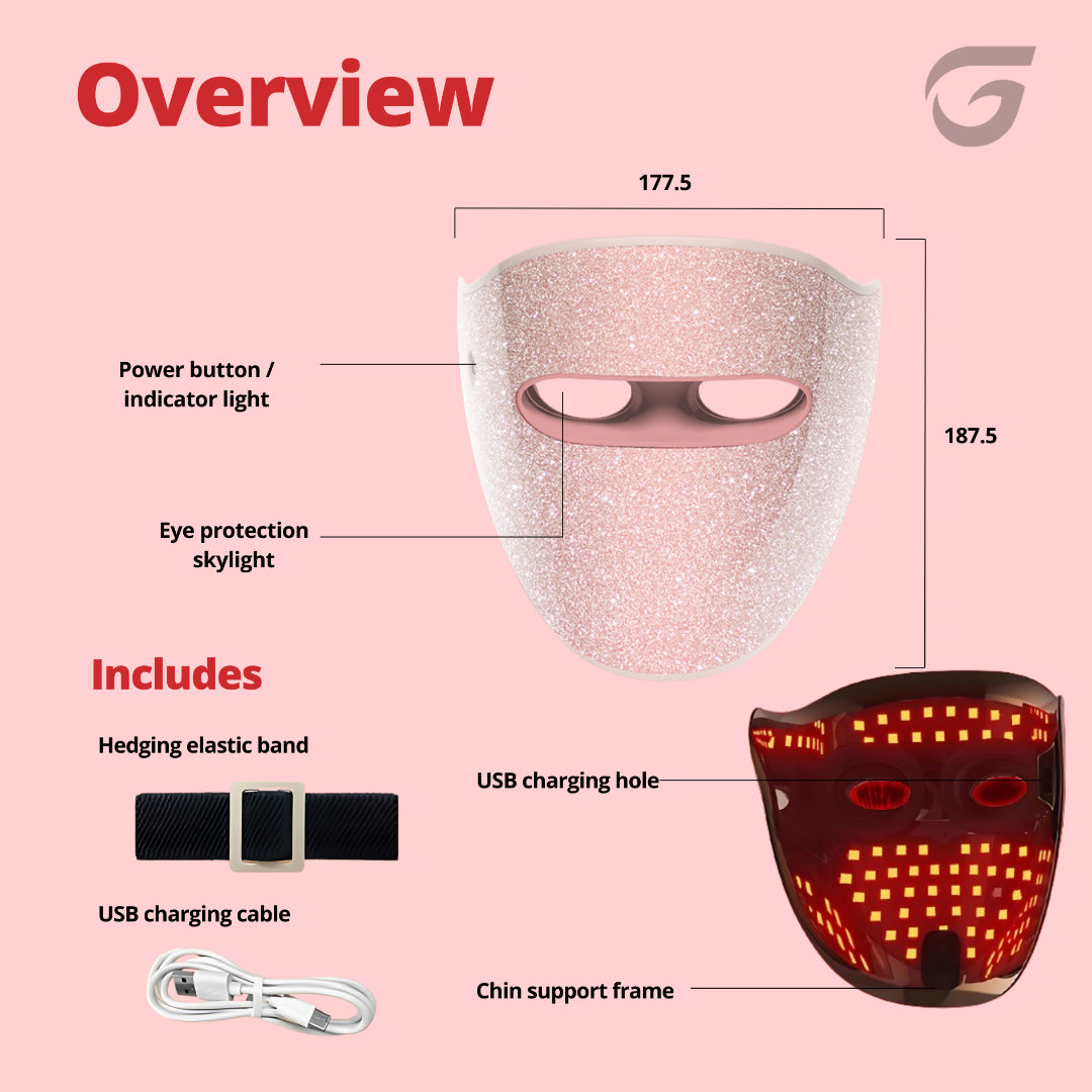 Masque Glowera 4 en 1 Light Therapy Red