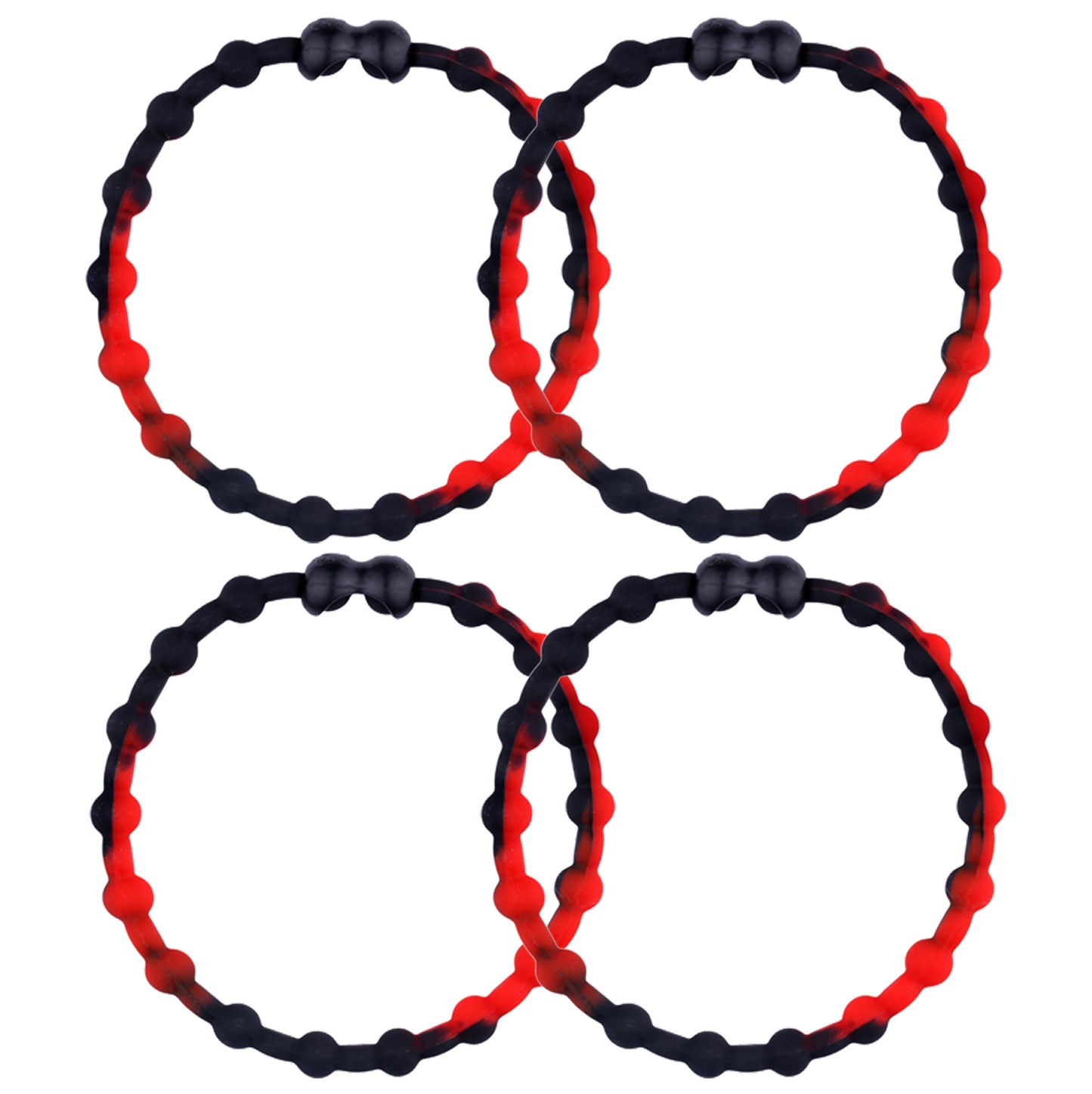 Black Red Hair Ties (4 Pack): Bold Statement, Secure Hold