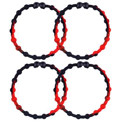 Black Red Hair Ties (4 Pack): Bold Statement, Secure Hold