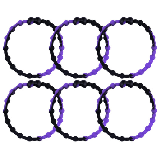 Black & Purple Hair Ties (6-Pack): A Touch of Mystery and Sophistication