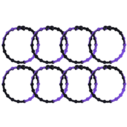 Black & Purple Hair Ties (8 Pack): A Touch of Enchantment for Your Hair with No-Snag Technology