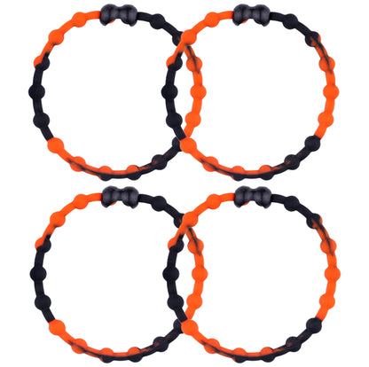 Black Orange Hair Ties (4 Pack) | Unik design, säkert grepp, smärtfri