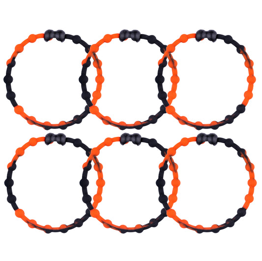 Black & Orange PRO Hair Ties (6-Pack): Bold Energy with a Secure Hold