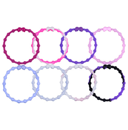 Twilight Whisper Pack Pro Pe Hair Ties: Fácil liberación ajustable para cada paquete tipo cabello de 8