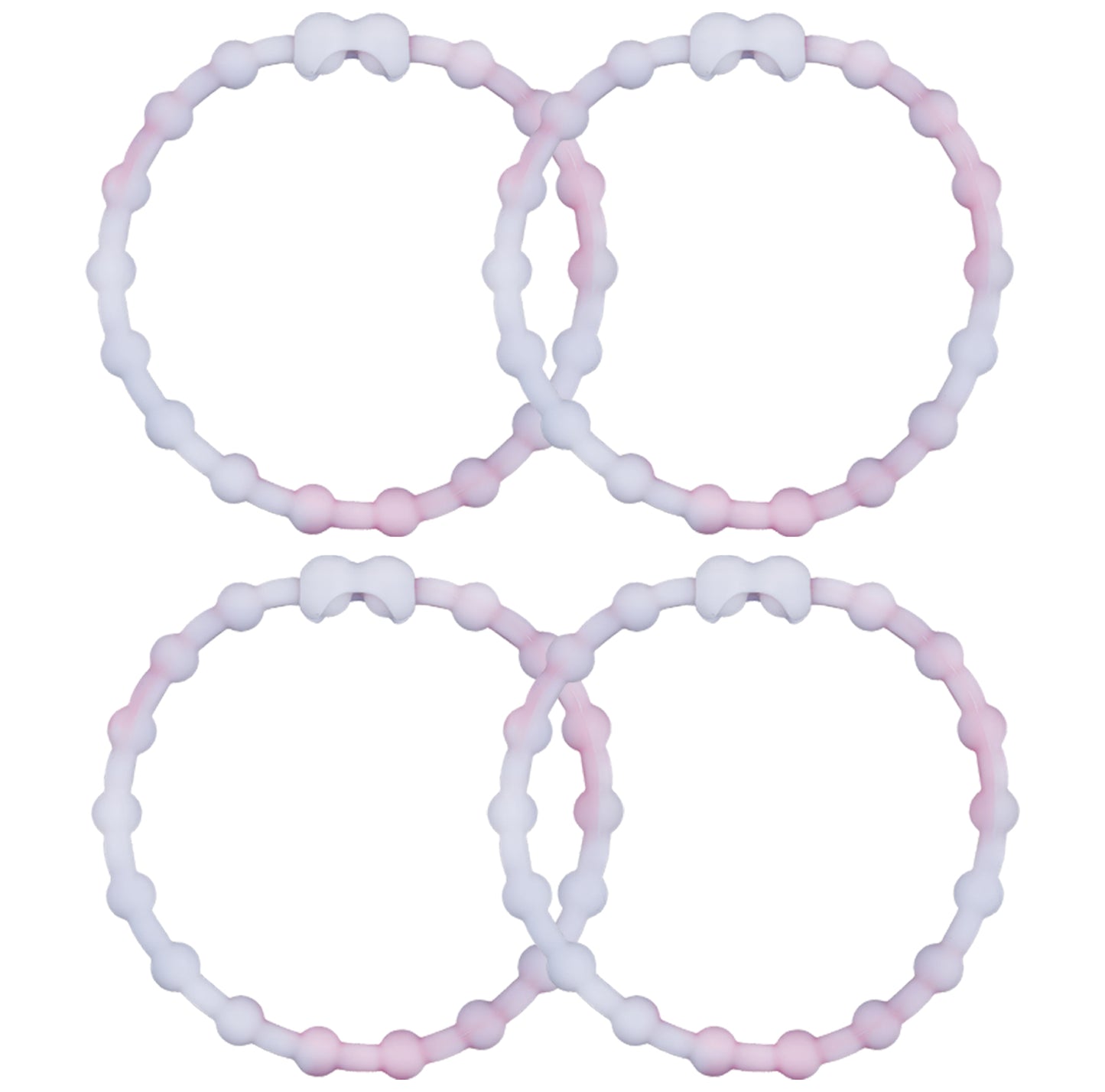 Cloudy Pink Hair Ties (4-Pack) | Soft Romance, Secure Hold, Gentle on Hair