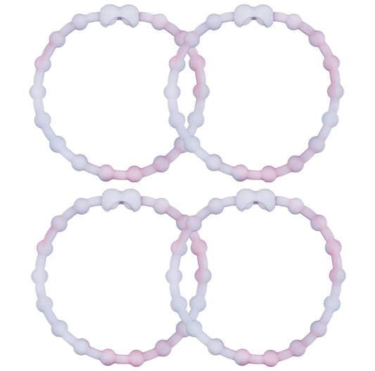 Cloudy Pink Hair Ties (4-Pack) | Soft Romance, Secure Hold, Gentle on Hair