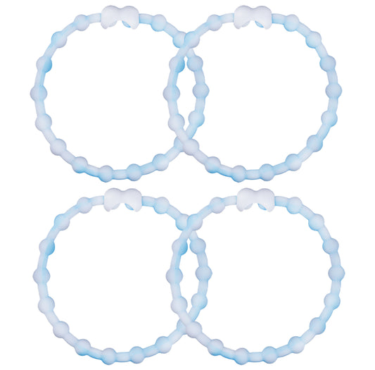 Cloudy Blue Hair Ties (4-Pack) | Soothing Shade, Secure Hold, Gentle on Hair