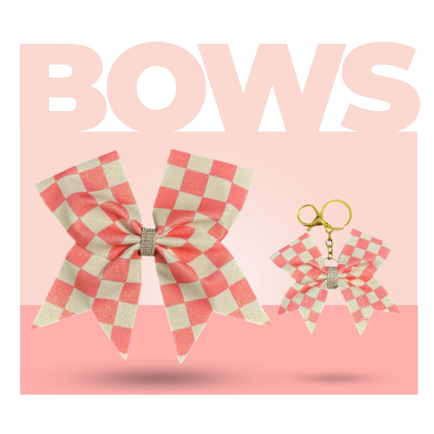 Checkered Cheer Bow Hair Accessory