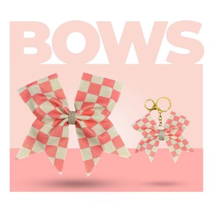 Checkered Cheer Bow Hair Accessory