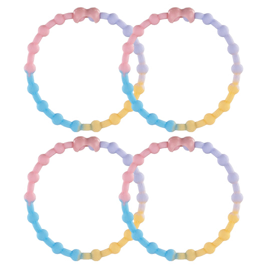 Pastel Block Hair Ties (4-Pack): Add a Touch of Softness to Your Look