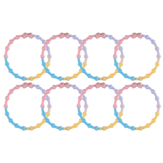 Pastel Block Hair Ties (8 Pack): A Playful Mix of Soft Hues