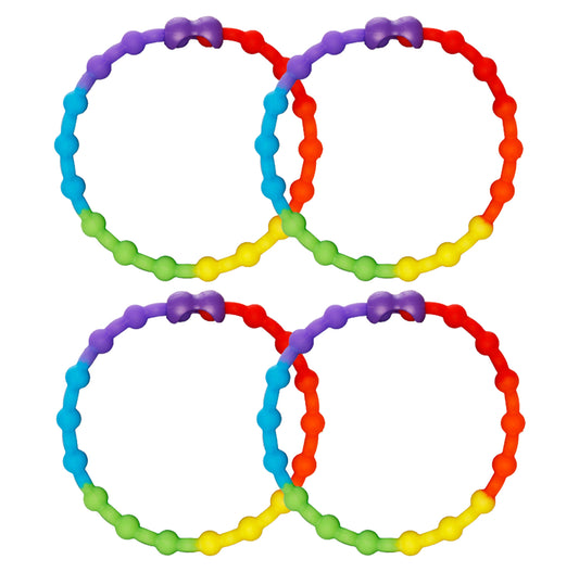 Rainbow Hair Ties (4-Pack) - Add a Splash of Color to Your Hairstyles