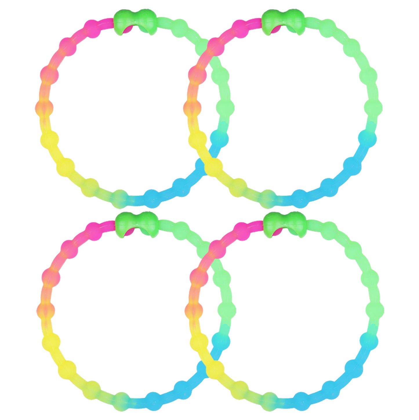 Neon Block Hair Ties (4-Pack): Vibrant Style for Your Everyday Look