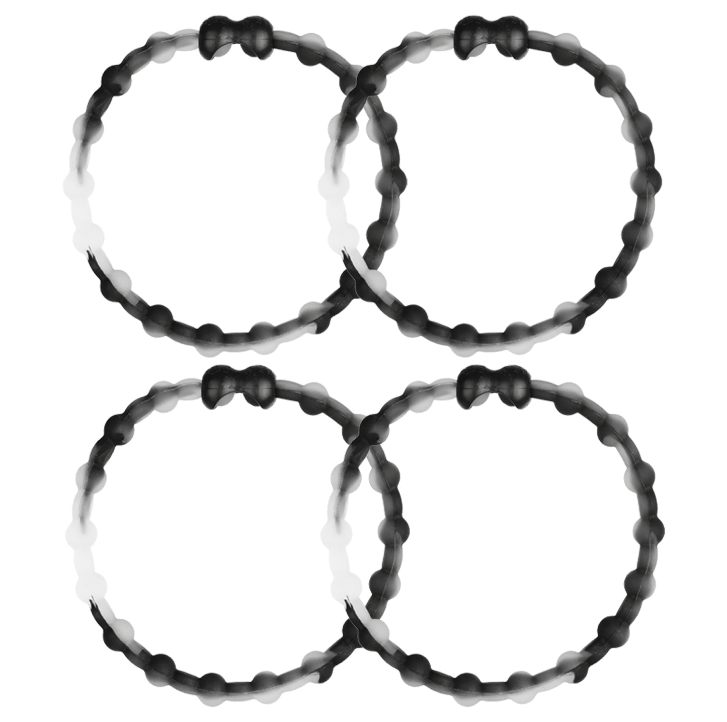 Clear Black Mix Hair Ties (Packe 4) | Estilo versátil, bodega segura, suave en el cabello