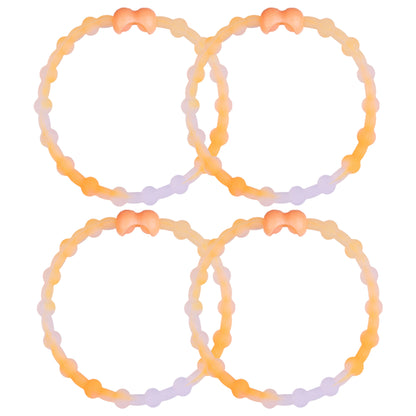 Clear Neon Orange Hair Ties (4-Pack) | Unique Style, Secure Hold, Comfortable Wear