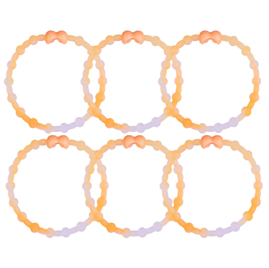 Clear Neon Orange PRO Hair Ties (6-Pack): Burst of Sunshine for Your Hair