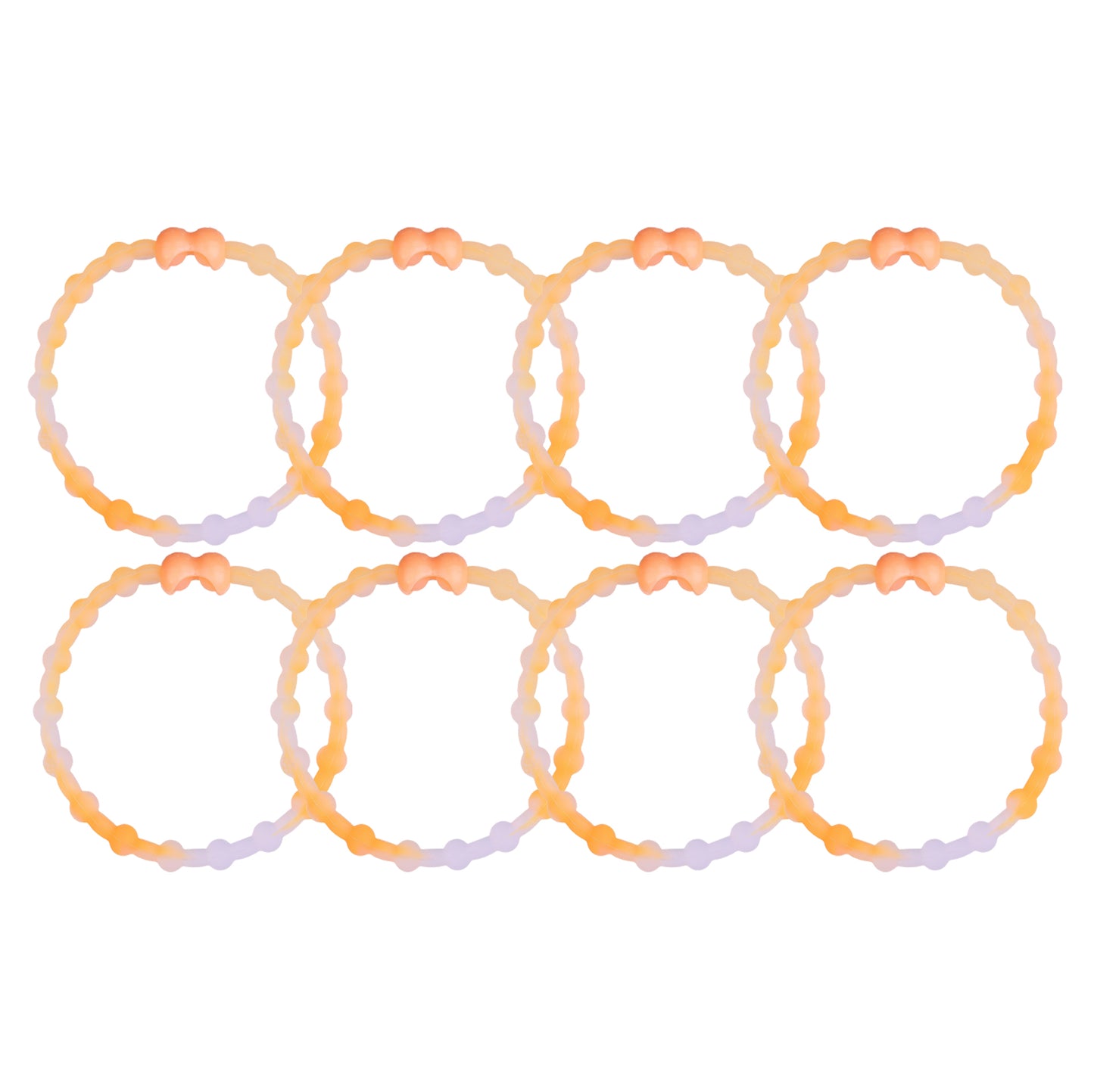 Clear Neon Orange Hair Ties (8 Pack) - A Burst of Citrusy Energy for Every Style